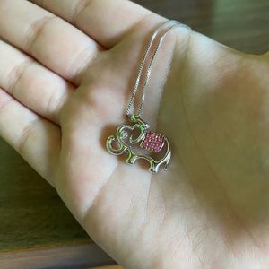 Elephant Necklace w/ real diamond